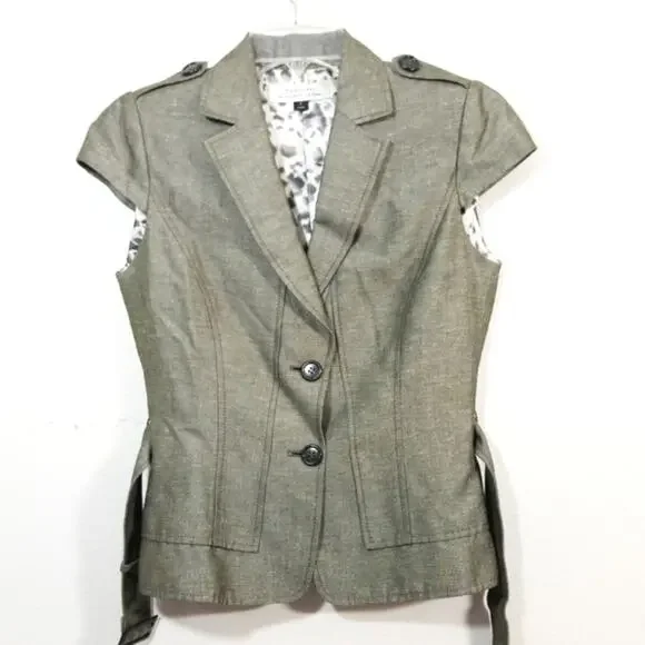 Tahari Arthur Levine linen blend blazer jacket 4 - Picture 3 of 11